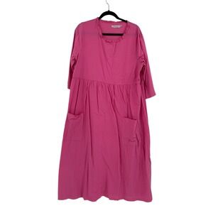 Misslook Womens 3XL Pink Maxi Dress With Pockets